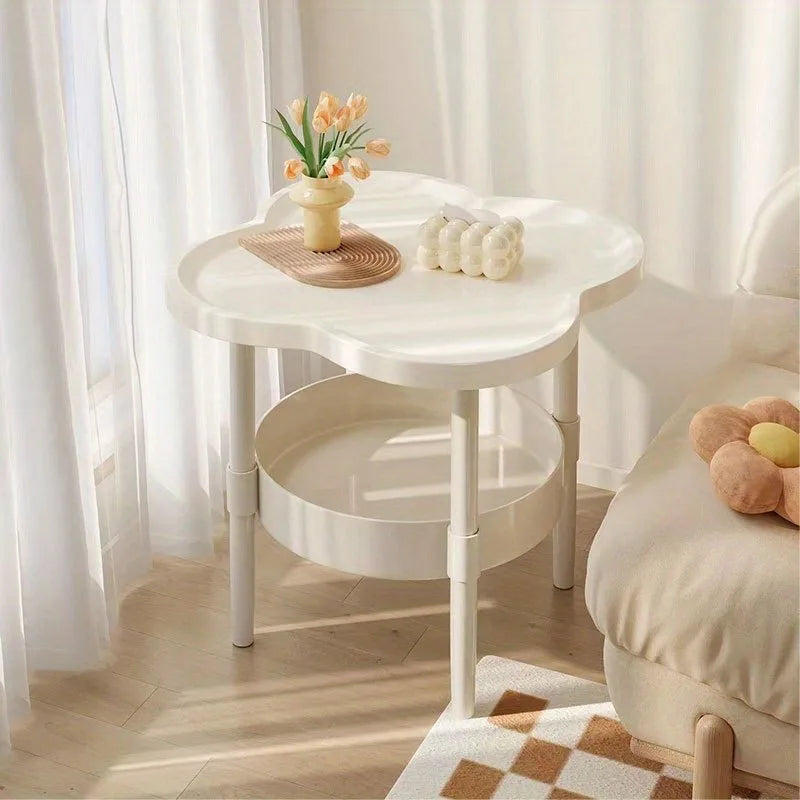 Four-Leaf Clover Sofa Side Several Bedroom Small Table Living Room Storage Table Creative Balcony Double Layer Coffee Table