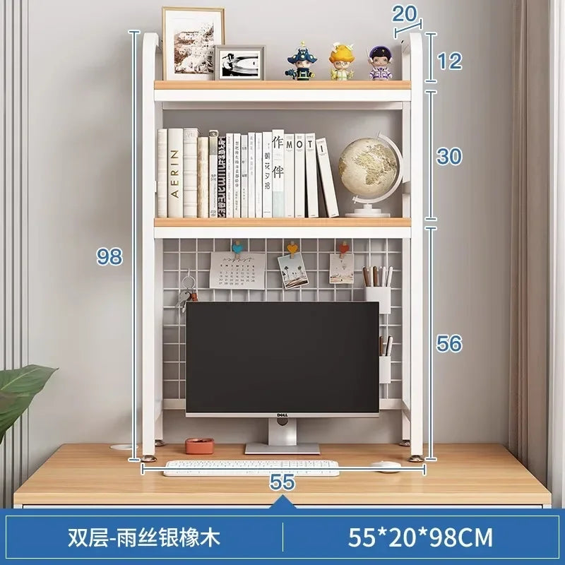 Hole Board Bookshelf, Desk, Computer Desk, Integrated Office, Storage Shelf, Home Simple, Office Simple, Double-Layered