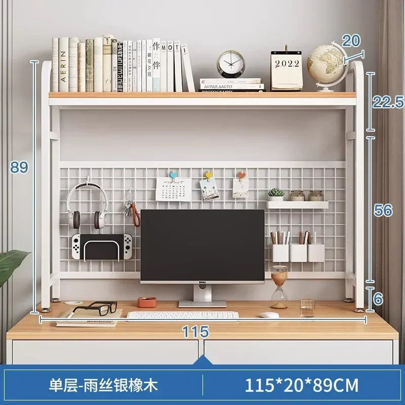 Hole Board Bookshelf, Desk, Computer Desk, Integrated Office, Storage Shelf, Home Simple, Office Simple, Double-Layered