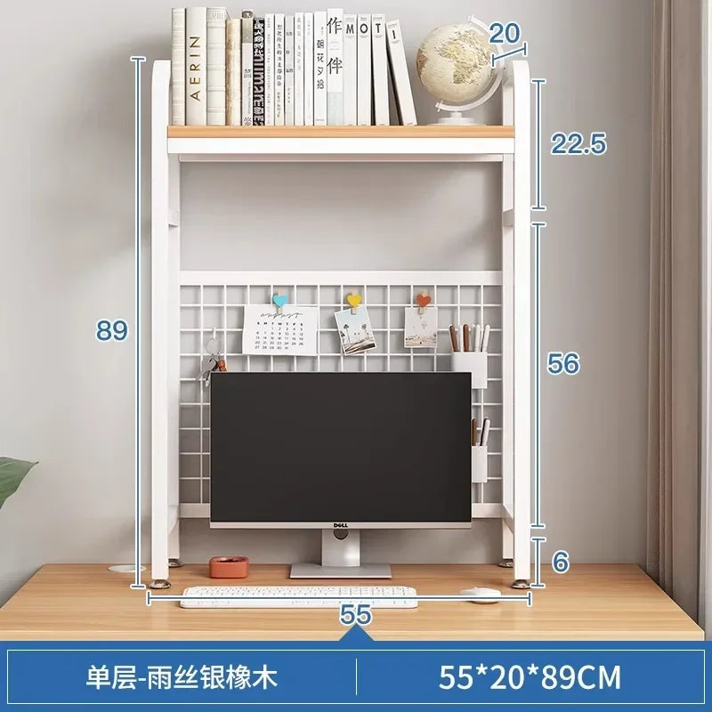 Hole Board Bookshelf, Desk, Computer Desk, Integrated Office, Storage Shelf, Home Simple, Office Simple, Double-Layered