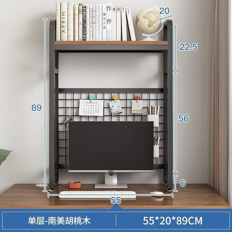 Hole Board Bookshelf, Desk, Computer Desk, Integrated Office, Storage Shelf, Home Simple, Office Simple, Double-Layered