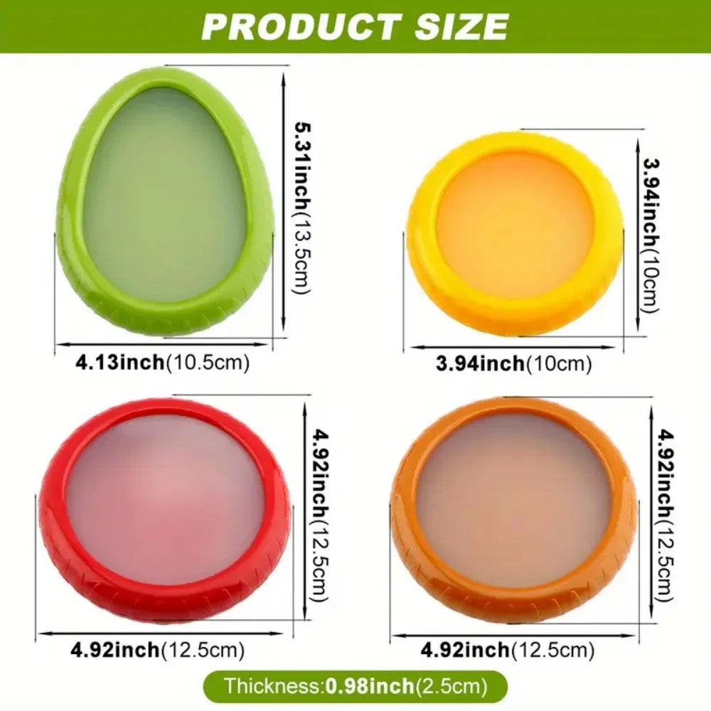 1Pc/4Pc Silicone Fruit and Vegetable Fresh-Keeping Box, Food Storage Container Set, Portable, Stackable and Leak Proof, Keeping