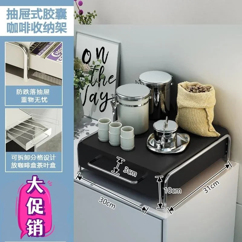 New Capsule Coffee Display Rack Storage Drawer Bar Ins Wind Table Top Tea Bag Storage Box Coffee Machine Base Drawer