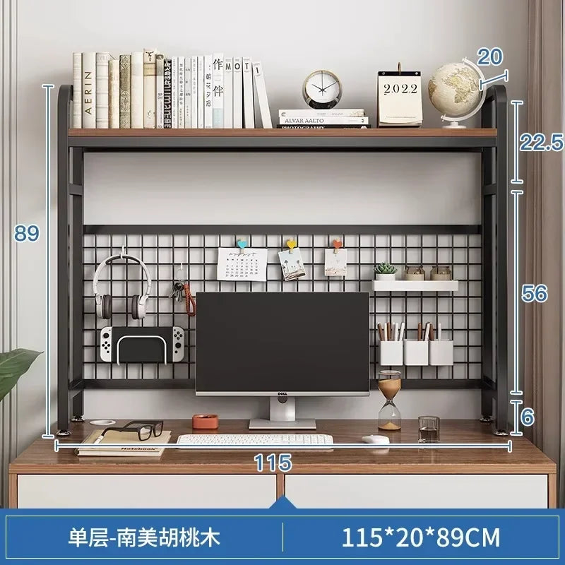 Hole Board Bookshelf, Desk, Computer Desk, Integrated Office, Storage Shelf, Home Simple, Office Simple, Double-Layered