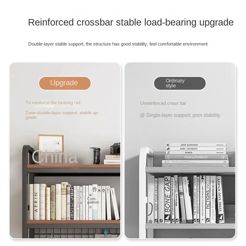 Hole Board Bookshelf, Desk, Computer Desk, Integrated Office, Storage Shelf, Home Simple, Office Simple, Double-Layered