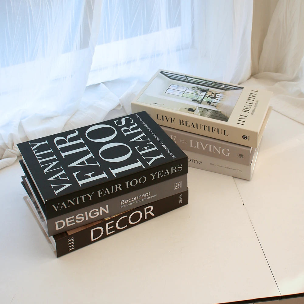 New Fashion Fake Books for Decoration Box Storage Luxury Decorative Book Coffee Table Bedroom Bookends Shooting Props Home Decor