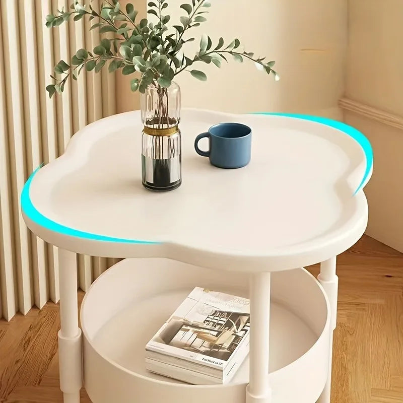 Four-Leaf Clover Sofa Side Several Bedroom Small Table Living Room Storage Table Creative Balcony Double Layer Coffee Table