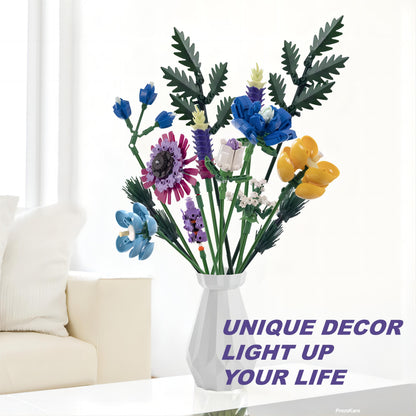 Flower Bouquet Building Sets, Artificial Plant Building Set with Flowers, DIY Unique Decoration Home, Lego Compatible, 528 Pieces Botanical Collection for Adult Her/Mom/Women/Girl