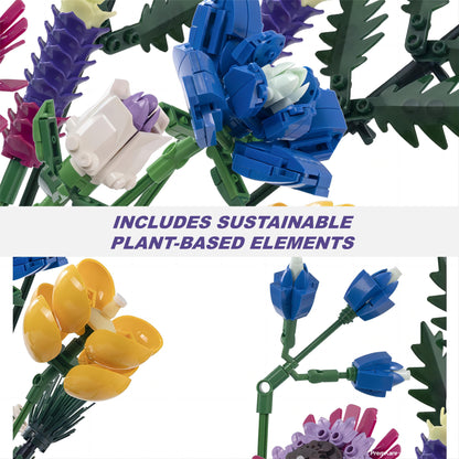 Flower Bouquet Building Sets, Artificial Plant Building Set with Flowers, DIY Unique Decoration Home, Lego Compatible, 528 Pieces Botanical Collection for Adult Her/Mom/Women/Girl