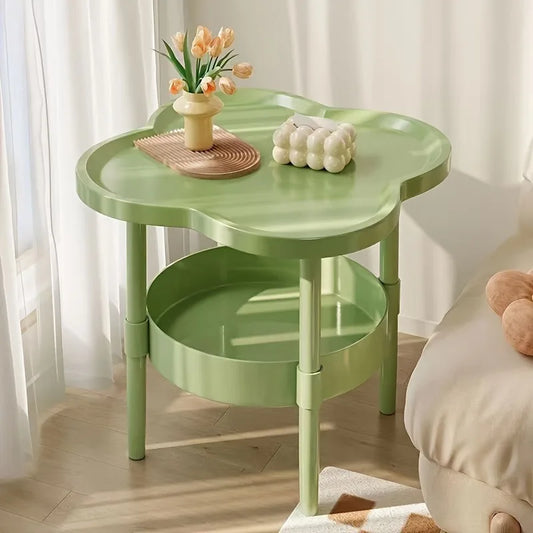 Four-Leaf Clover Sofa Side Several Bedroom Small Table Living Room Storage Table Creative Balcony Double Layer Coffee Table