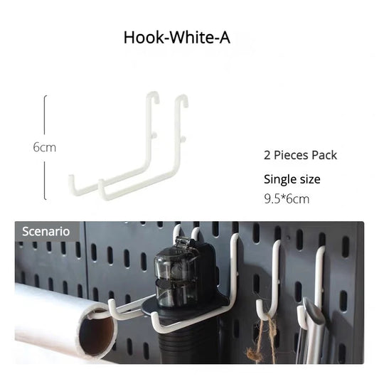 New DIY Pegboard Accessories Hanging Shelf Storage Hooks Wall Organizer No Punching Crafts Organization for Garage Kitchen Room