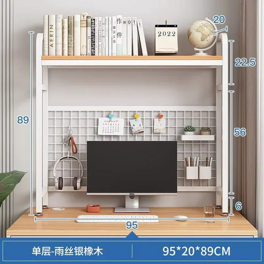 Hole Board Bookshelf, Desk, Computer Desk, Integrated Office, Storage Shelf, Home Simple, Office Simple, Double-Layered